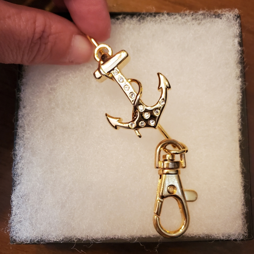 GlamRock Crystal Accent Anchor Key Fob